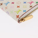 LOUIS VUITTON Monogram Multicolor Zippy Coin Portemonnee Wit M93741 Auth 169934-17