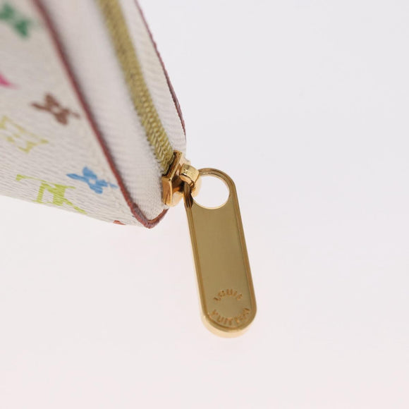 LOUIS VUITTON Monogram Multicolor Zippy Coin Portemonnee Wit M93741 Auth 169934