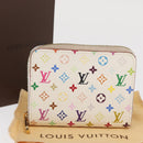 LOUIS VUITTON Monogram Multicolor Zippy Coin Portemonnee Wit M93741 Auth 169934-12