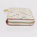 LOUIS VUITTON Monogram Multicolor Zippy Coin Portemonnee Wit M93741 Auth 169934-3
