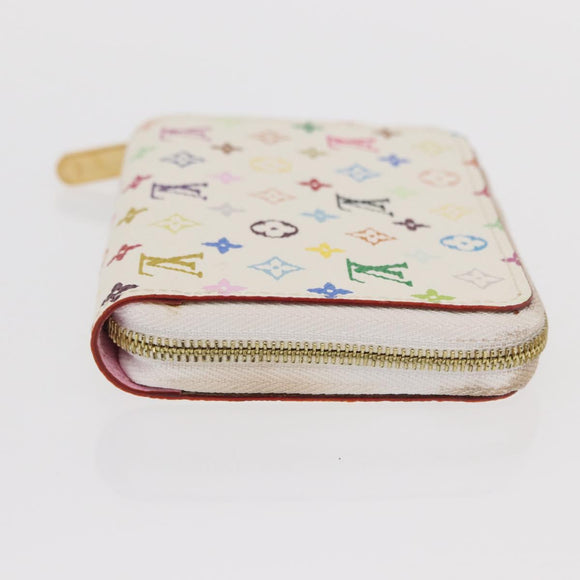 LOUIS VUITTON Monogram Multicolor Zippy Coin Portemonnee Wit M93741 Auth 169934