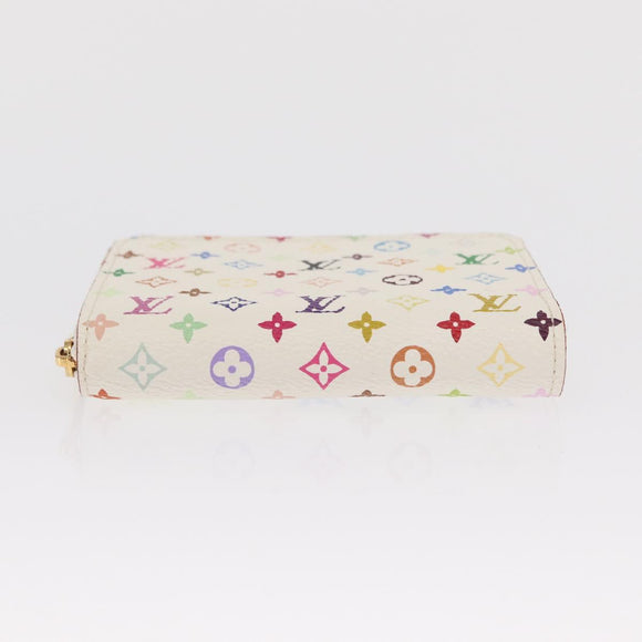 LOUIS VUITTON Monogram Multicolor Zippy Coin Portemonnee Wit M93741 Auth 169934