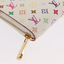 LOUIS VUITTON Monogram Multicolor Zippy Coin Portemonnee Wit M93741 Auth 169934-14