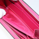 GUCCI GUCC Logo Zip Around Wallet Leather Pink Silver 524966 Auth 169937-20