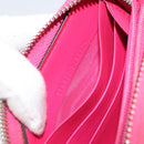 GUCCI GUCC Logo Zip Around Wallet Leather Pink Silver 524966 Auth 169937-12