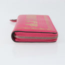 GUCCI GUCC Logo Zip Around Wallet Leather Pink Silver 524966 Auth 169937-3