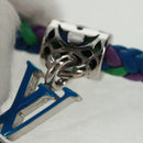 LOUIS VUITTON Brass Friendship Bracelet metal Blue M0967Z LV Auth 169944M-11