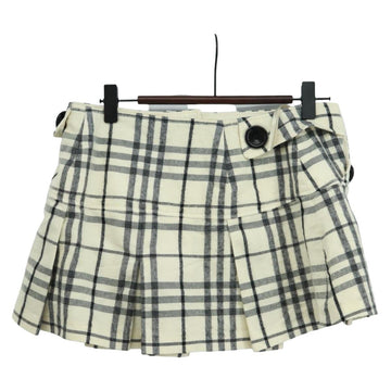 BURBERRY Nova Check Blue Label skirt Wool White Auth 169946V - 0