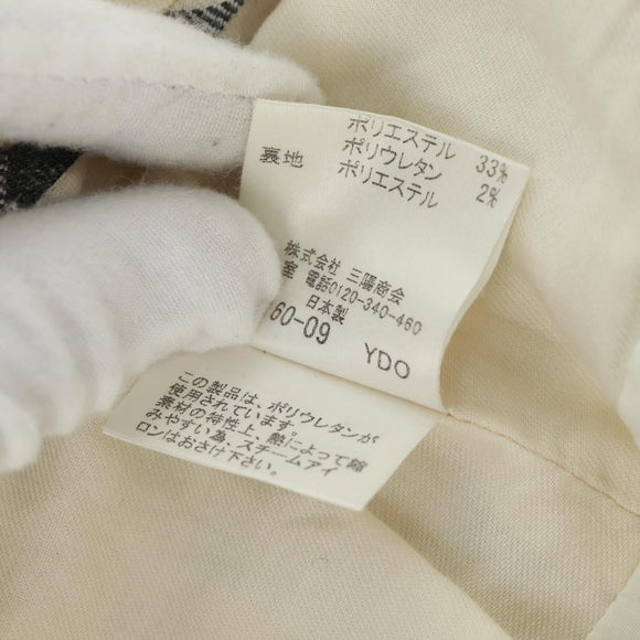 BURBERRY Nova Check Blue Label skirt Wool White Auth 169946V