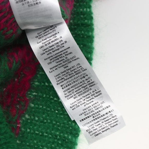 GUCCI Chevron Sequin Knit Sweater Wool Green 713233 Auth 169947V