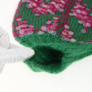 GUCCI Chevron Sequin Knit Sweater Wool Green 713233 Auth 169947V-9