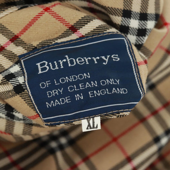 BURBERRY Nova Check Coat Reversible Cotton XL Beige Auth 169948V