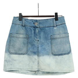 CHANEL Skirt Denim Blue CC Auth 169950V