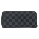 LOUIS VUITTON Damier Graphite Zippy Wallet Vertical Long Wallet LV Auth 169951-2