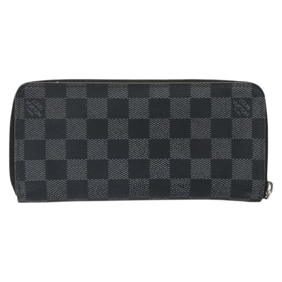 LOUIS VUITTON Damier Graphite Zippy Wallet Vertical Long Wallet LV Auth 169951