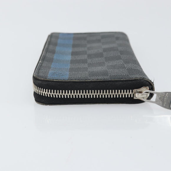LOUIS VUITTON Damier Graphite Zippy Wallet Vertical Long Wallet LV Auth 169951