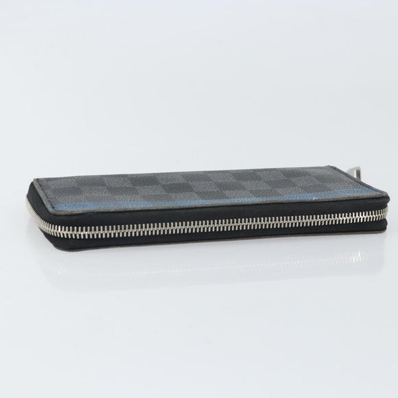 LOUIS VUITTON Damier Graphite Zippy Wallet Vertical Long Wallet LV Auth 169951