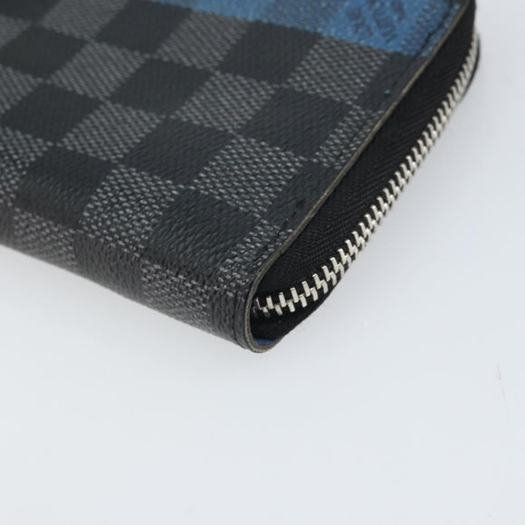 LOUIS VUITTON Damier Graphite Zippy Wallet Vertical Long Wallet LV Auth 169951
