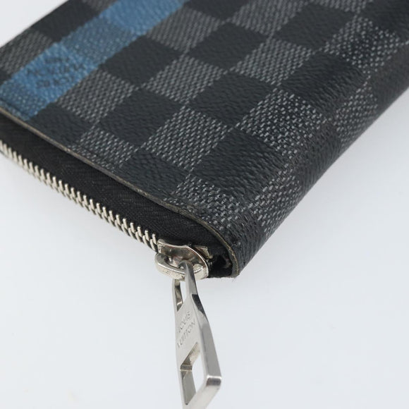 LOUIS VUITTON Damier Graphite Zippy Wallet Vertical Long Wallet LV Auth 169951