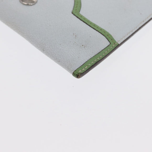 HERMES Paddock Münzbeutel Leder Hellblau Auth 169952