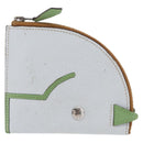 HERMES Paddock Münzbeutel Leder Hellblau Auth 169952-13