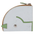 HERMES Paddock Münzbeutel Leder Hellblau Auth 169952-2