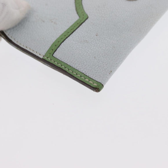 HERMES Paddock Münzbeutel Leder Hellblau Auth 169952