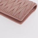 Miu Miu Matelasse Wallet Leather Pink Silver Auth 169953A-16