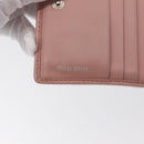 Miu Miu Matelasse Wallet Leather Pink Silver Auth 169953-17