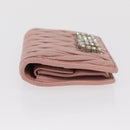 Miu Miu Matelasse Wallet Leather Pink Silver Auth 169953A-4