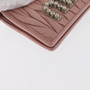 Miu Miu Matelasse Wallet Leather Pink Silver Auth 169953A-7