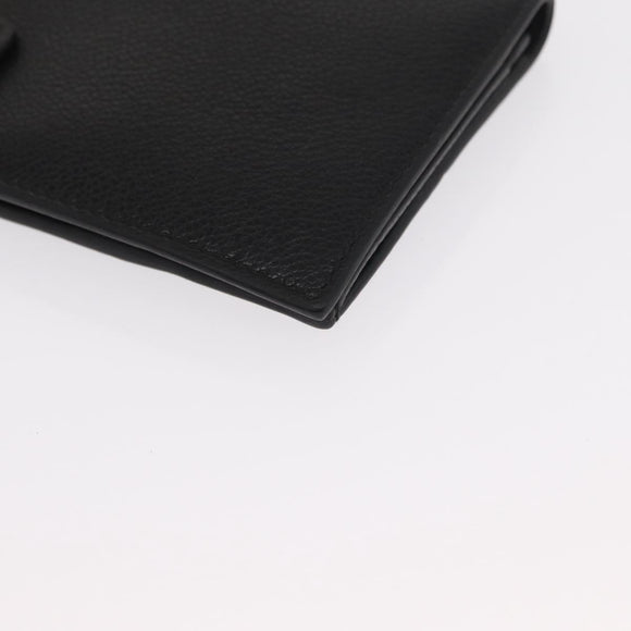 PRADA Long Wallet Leather Black Auth 169955V