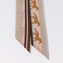 HERMES Twilly Scarf ""SEQUENCES"" Silk Pink Auth 169957-3