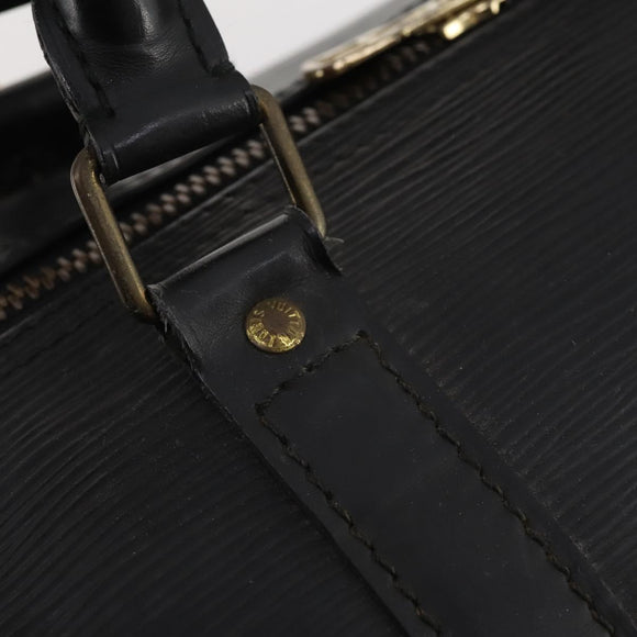 LOUIS VUITTON Epi Keepall 50 Boston Bag Black M42962 LV Auth 169987