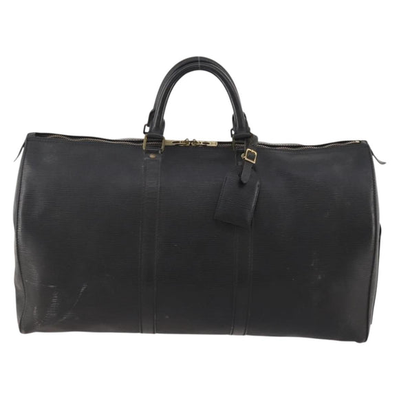 LOUIS VUITTON Epi Keepall 50 Boston Bag Black M42962 LV Auth 169987