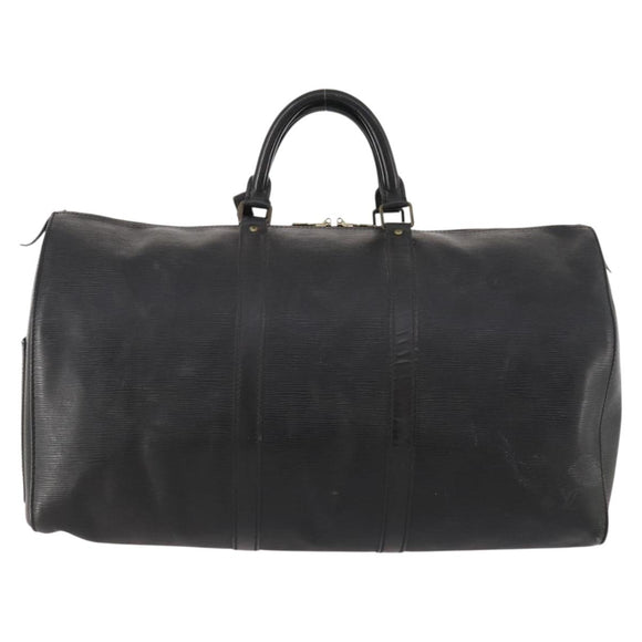 LOUIS VUITTON Epi Keepall 50 Boston Bag Black M42962 LV Auth 169987