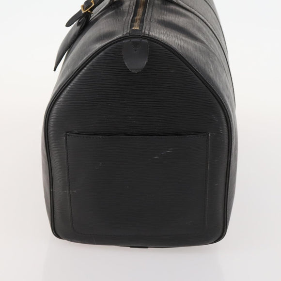 LOUIS VUITTON Epi Keepall 50 Boston Bag Black M42962 LV Auth 169987
