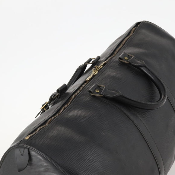 LOUIS VUITTON Epi Keepall 50 Boston Bag Black M42962 LV Auth 169987