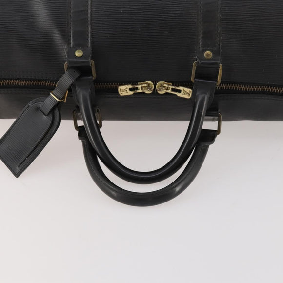 LOUIS VUITTON Epi Keepall 50 Boston Bag Black M42962 LV Auth 169987