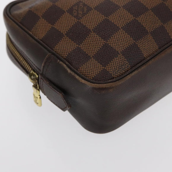 LOUIS VUITTON Damier Ebene Trousse Toilette 25 Clutch Bag N47624 LV Auth 170000A