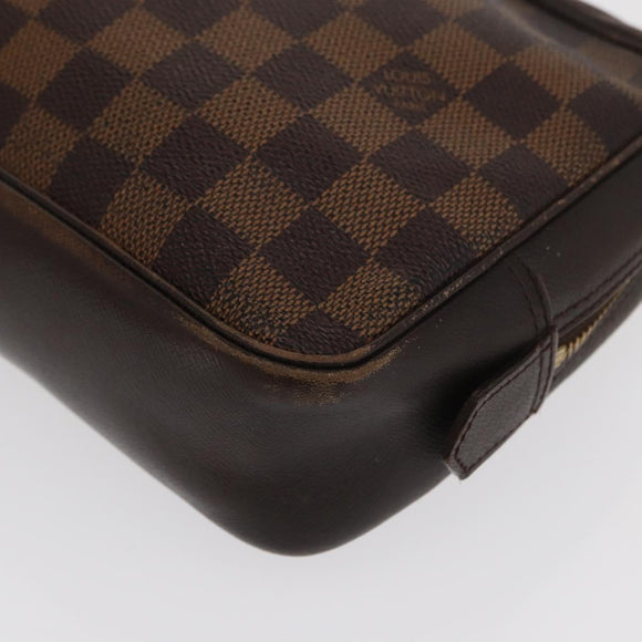LOUIS VUITTON Damier Ebene Trousse Toilette 25 Clutch Bag N47624 LV Auth 170000A
