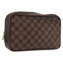 LOUIS VUITTON Damier Ebene Trousse Toilette 25 Clutch Bag N47624 LV Auth 170000A-1