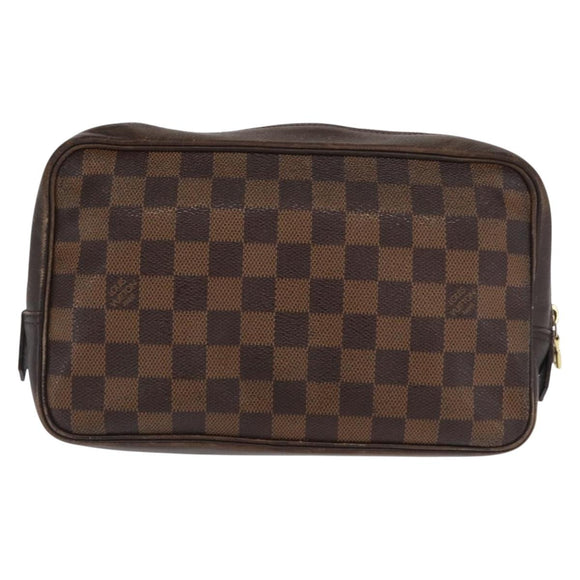 LOUIS VUITTON Damier Ebene Trousse Toilette 25 Clutch Bag N47624 LV Auth 170000A