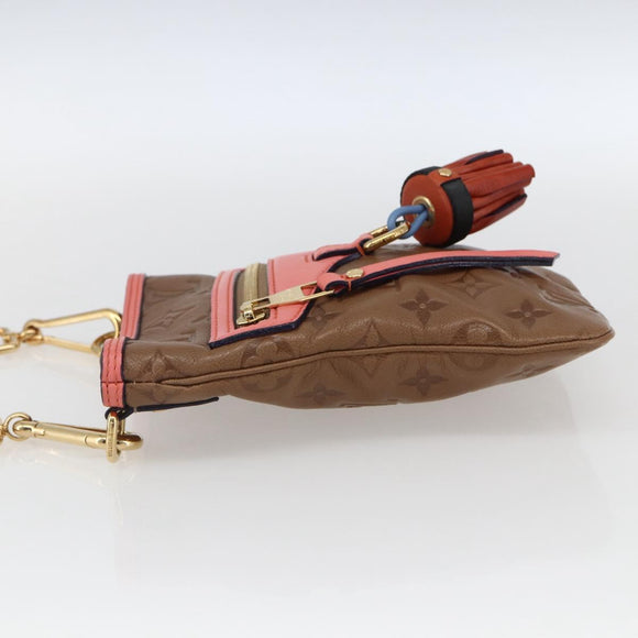LOUIS VUITTON Monogram Empreinte Flat Bag Brown M40369 LV Auth 170001SAM