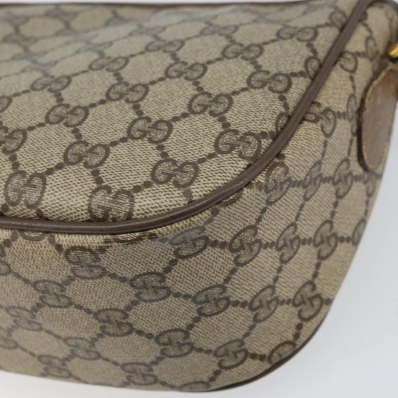 GUCCI GG Supreme Web Sherry Line Bag PVC Beige Gold 89 02 032 Auth 170002
