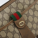 GUCCI GG Supreme Web Sherry Line Bag PVC Beige Gold 89 02 032 Auth 170002-17