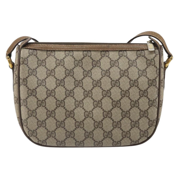 GUCCI GG Supreme Web Sherry Line Bag PVC Beige Gold 89 02 032 Auth 170002