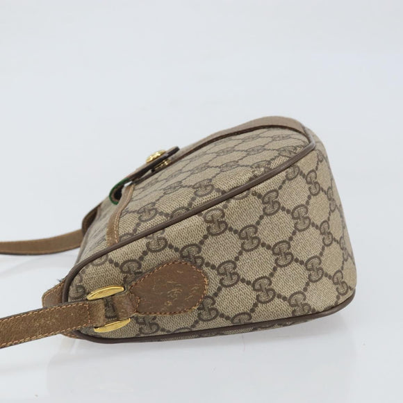 GUCCI GG Supreme Web Sherry Line Bag PVC Beige Gold 89 02 032 Auth 170002