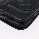 CHANEL COCO Mark Chain Shoulder Bag Patent leather Black Silver CC Auth 170006-15