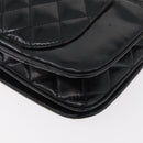 CHANEL COCO Mark Chain Shoulder Bag Patent leather Black Silver CC Auth 170006-16